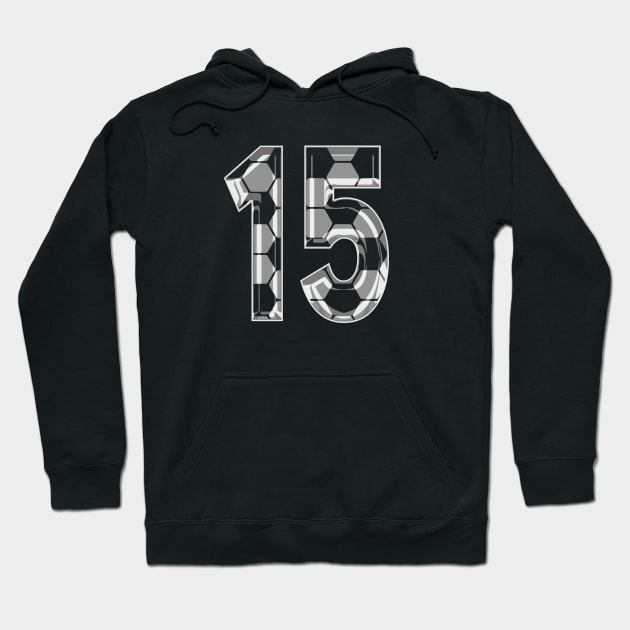 Soccer Number 15 Soccer Jersey #15 Soccer Mom Player Fan Hoodie by TeeCreations